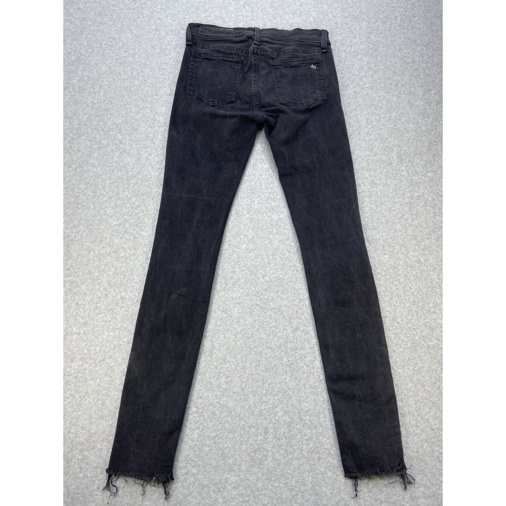Rag And Bone Womens Jeans 26x28 Black Jean Distressed Skinny Legging Frayed Hem - Picture 11 of 12
